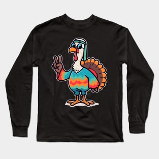 Peace Sign Turkey Hand | Thanksgiving | Thankful | Holiday | Cute | Turkey Long Sleeve T-Shirt